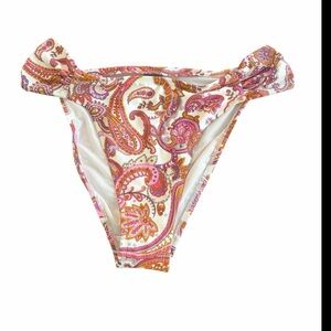 Shade & Shore NWT Women’s Paisley Bikini Bottoms in Pink, brown, white Size XL